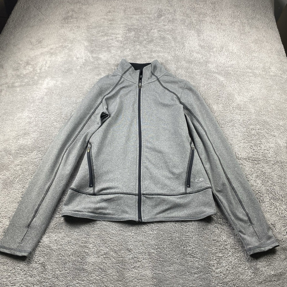 Champion Duo Dry Long Sleeve Full Zip Running Athletic Jacket Womens Small Gray